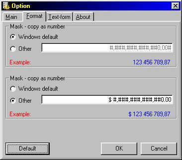 picture of option - format